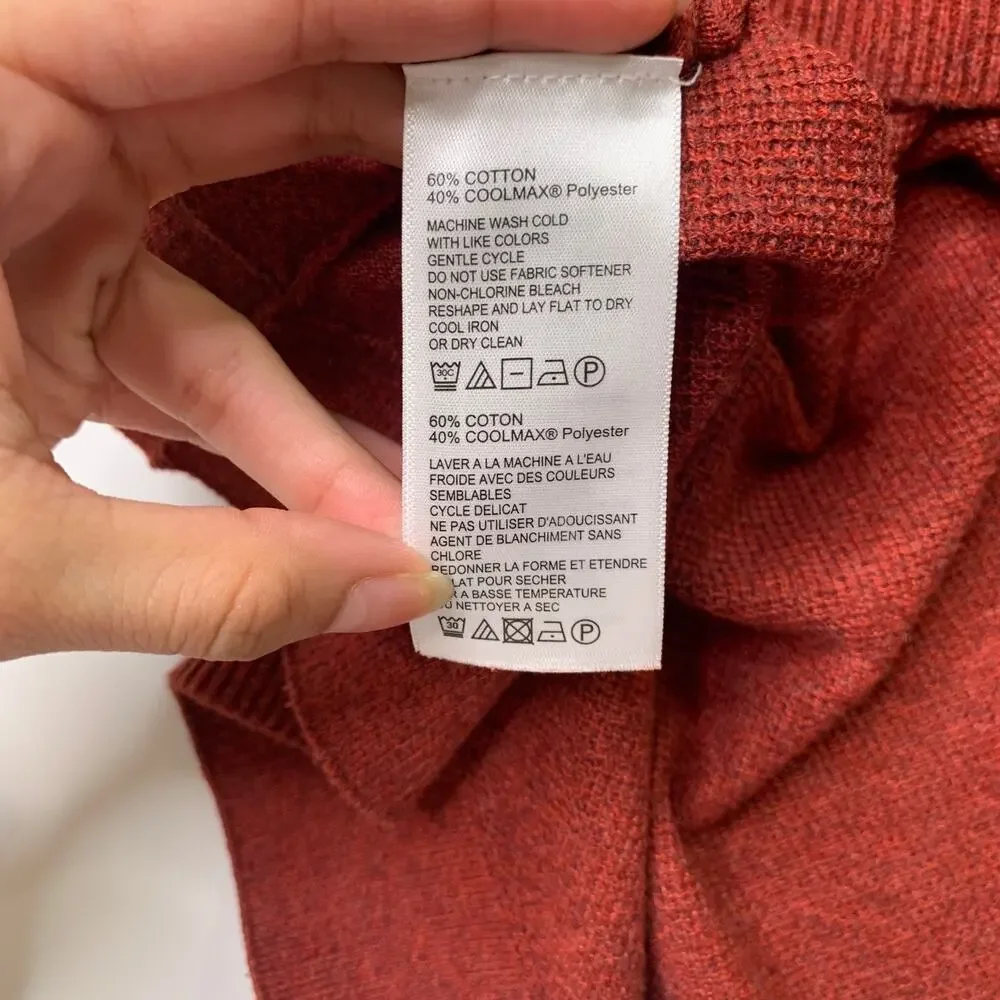 Tommy Bahama Sweater Mens L Large Paprika Coolside IslandZone Half Zip Pullover